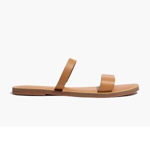 NEW Madewell The Boardwalk Double-Strap Leather Slide Sandal Ashen Sand Size 9.5